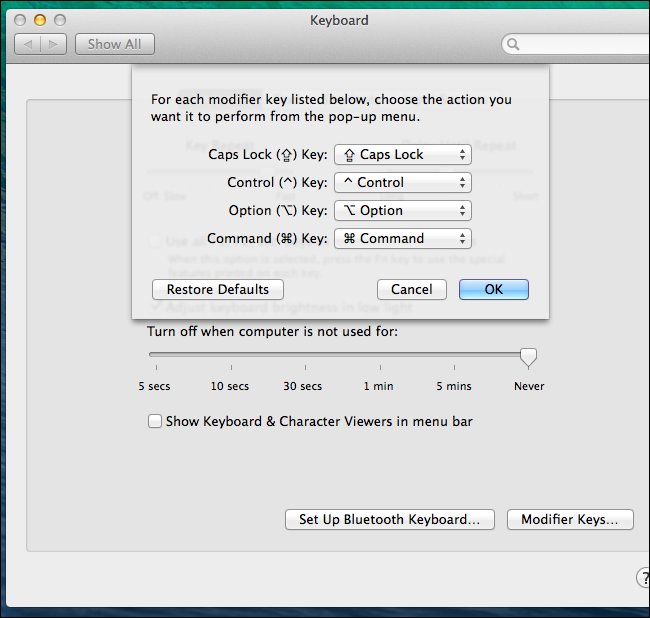 another key for control on mac